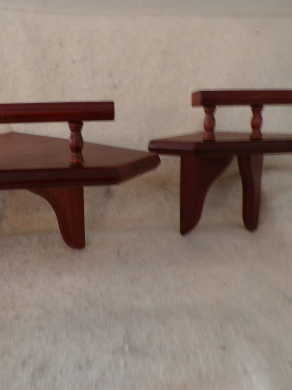 2 Wooden Floating Corner Shelves